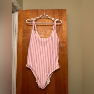 XL Old Navy Pink Stripe One Piece Swimsuit (New with Tags)